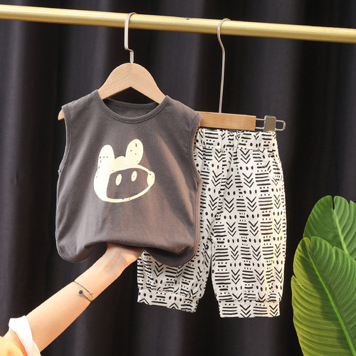 Children's Clothing  Boys' Vest Set Baby Sleeveless Summer Anti-mosquito Pants Two-piece Set Children's Summer Clothes