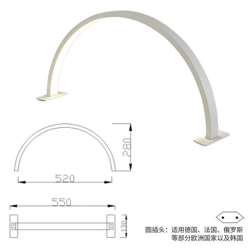 Nuevo medio mes de manicura lámpara LED protector de ojos manicura pestañas bordado lámpara de brillo de salón de belleza especial lámpara de horneado lámpara transfronteriza