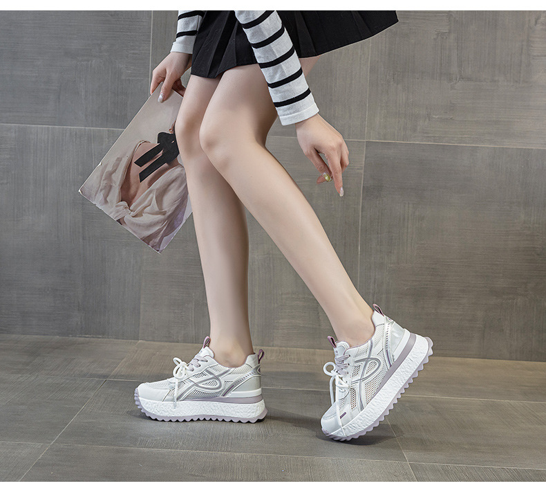 Giày sneaker nữ đế dày lưới thoáng khí phong cách thể thao — Xanh dương 5059, Tím 5059, Vàng 5059 chi tiết 17