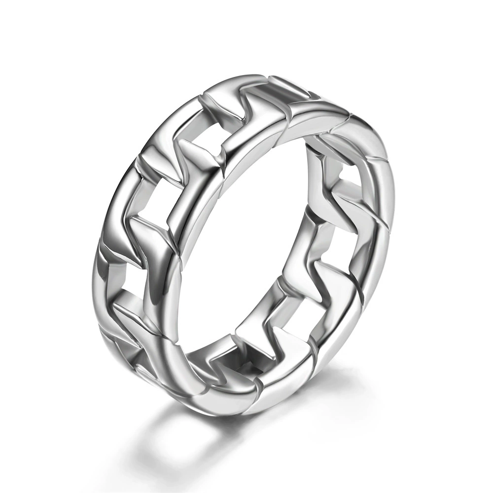 Fashionable ring stainless steel for men and women, chain, for import, wholesale