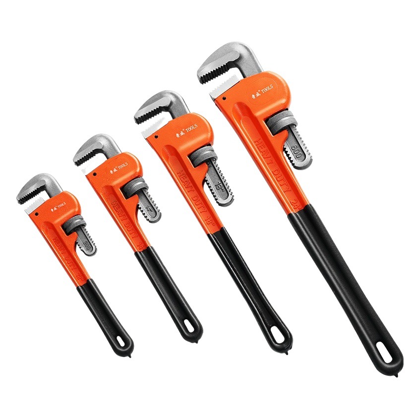 Llave para tubos de alta resistencia, llave para tubos de apertura rápida que ahorra trabajo, llave universal de gran apertura, llave para reparar tuberías de agua, llave para tubos recubierta de plástico estilo americano. image 1