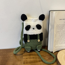 2025新款潮可爱卡通钩针包成品熊猫包女包包单肩挎包bag跨境批发