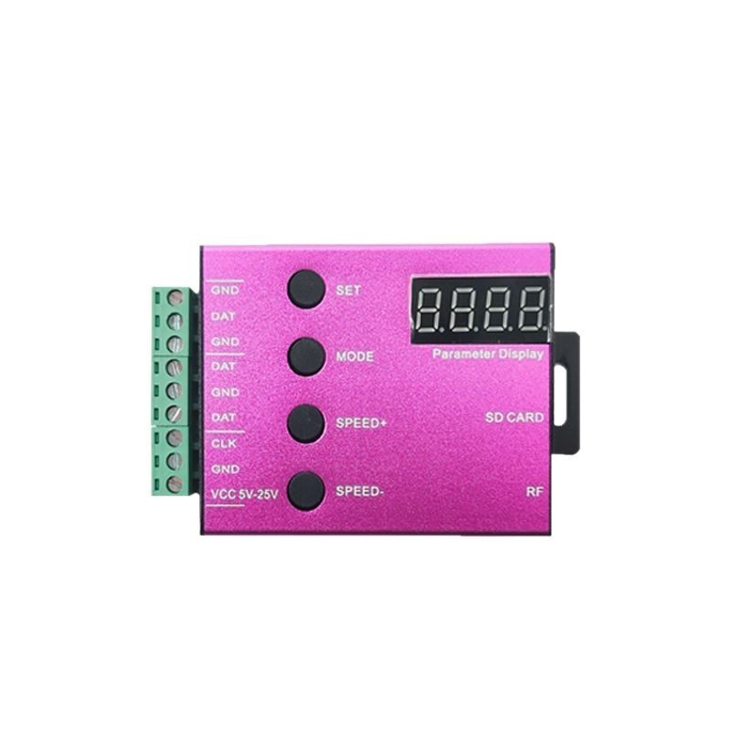 LEDフルカラーコントローラsdカード片口T-1000Aファントムテープ2811プログラミング动画内蔵96パターン|undefined
