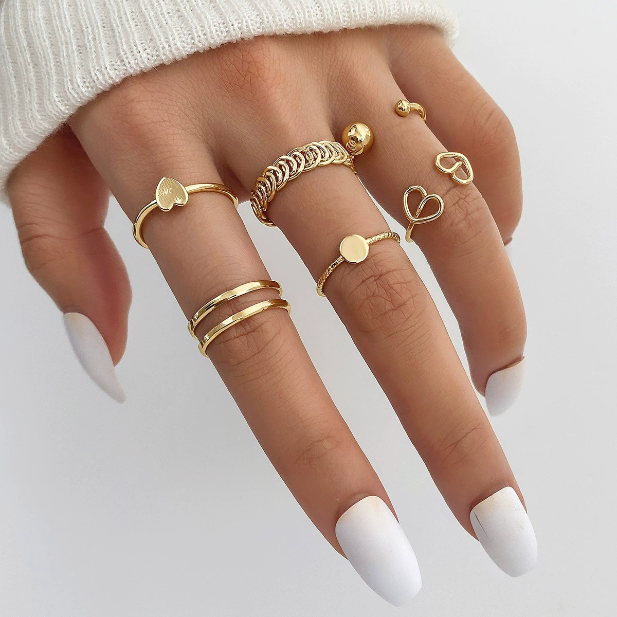 (Cross-border trading), multi-joint ring, set pearl solar-powered, 23 pieces