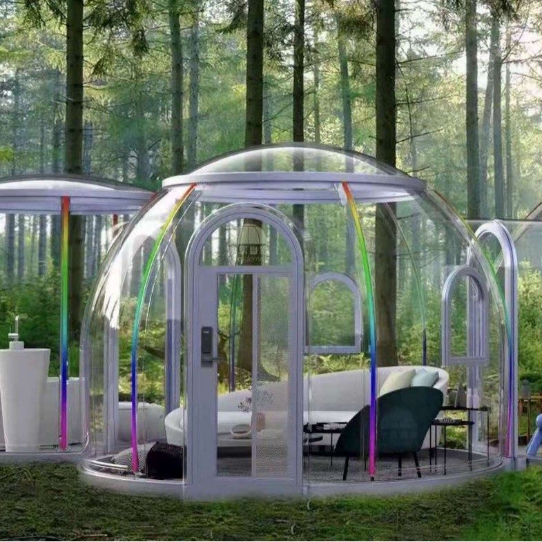 Fujian PC cielo estrellado habitación Red reloj rojo en la boda Bubble House restaurante B & B ronda habitación transparente precio de fábrica de 3,5 m