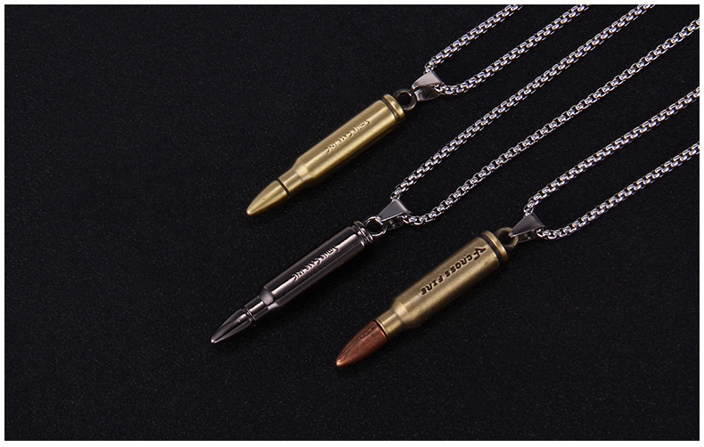 Punk Bullet Stainless Steel Alloy Plating Men'S Pendant Necklace display picture 3