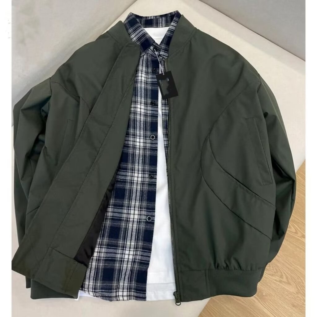 Spring And Autumn New Outdoor Washed Casual Jacket, Loose Large Size Workwear, Stand Collar Men's Coat_voghion.com