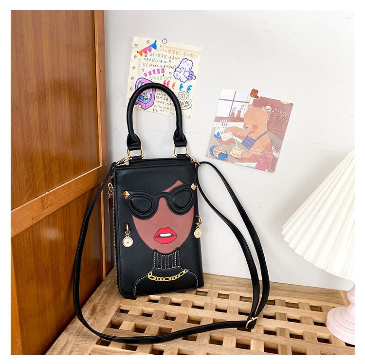 345g Weight Cotton Lining Material Sewing Thread Fashion Element Zipper Closure Type Single Shoulder Strap Strap Type Crossbody Bag Bags Type Casual, Shopping Occasion Pu Leather Material Human Pattern All Seasons Season Women's Gender Streetwear Style Square Shape Medium Size Women's Medium Pu Leather Human Streetwear Sewing Thread Square Zipper Crossbody Bag 39