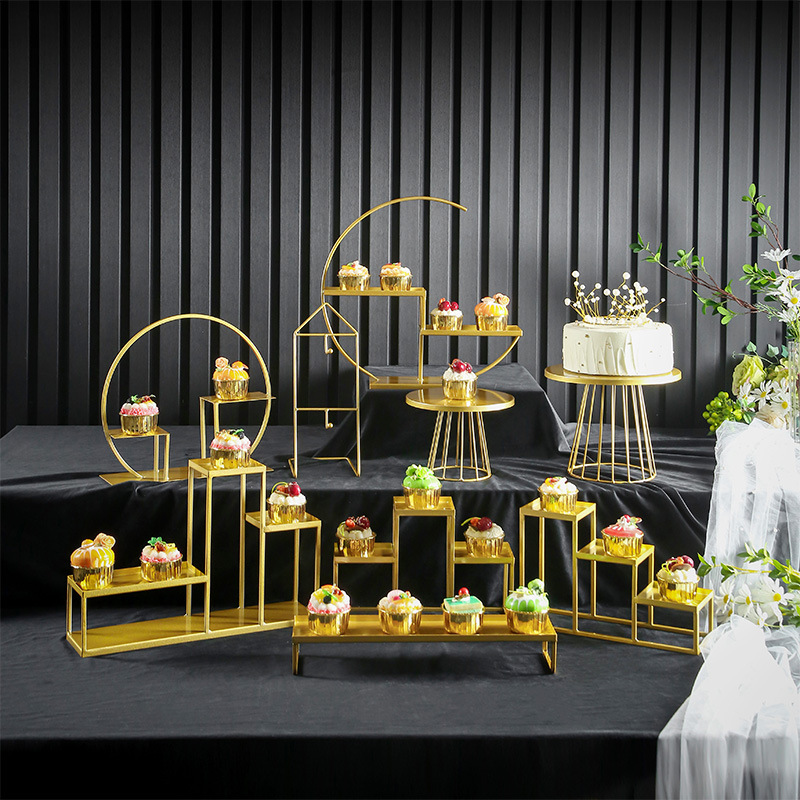 Postre de estilo europeo soporte exhibición decoración de la boda traje simple pastel merienda soporte buffet comida fría té romper Mesa image 25