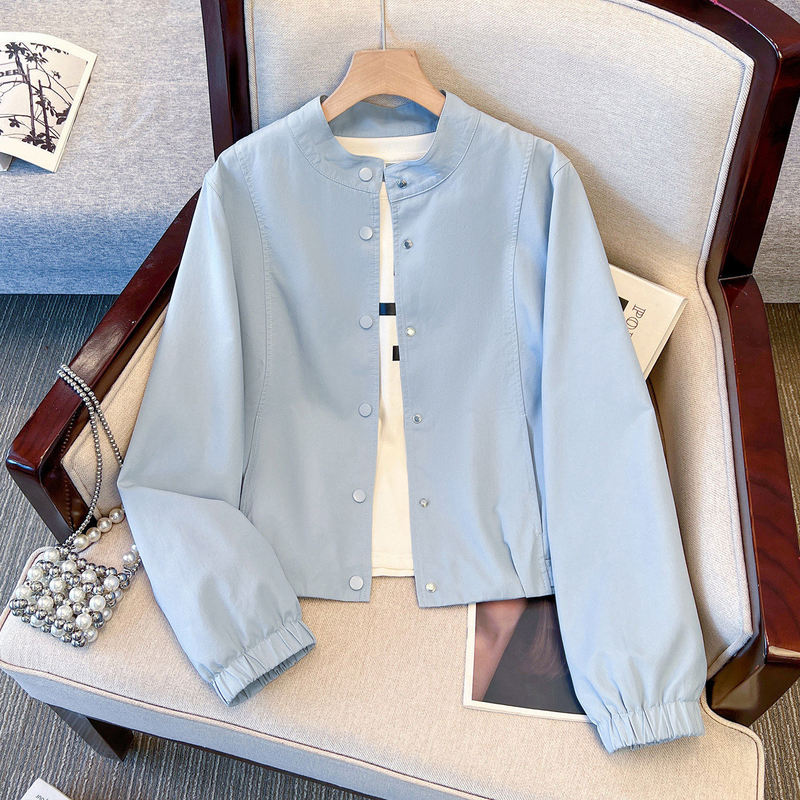 Korean-Style Super Stylish Small Stand-Collar Casual Jacket for Women, Fashionable and Trendy, 2026 Spring New Short Versatile Jacket Korean-Style Super Stylish Small Stand-Collar Casual Jacket for Women, Fashionable and Trendy, 2026 Spring New Short Versatile Jacket
