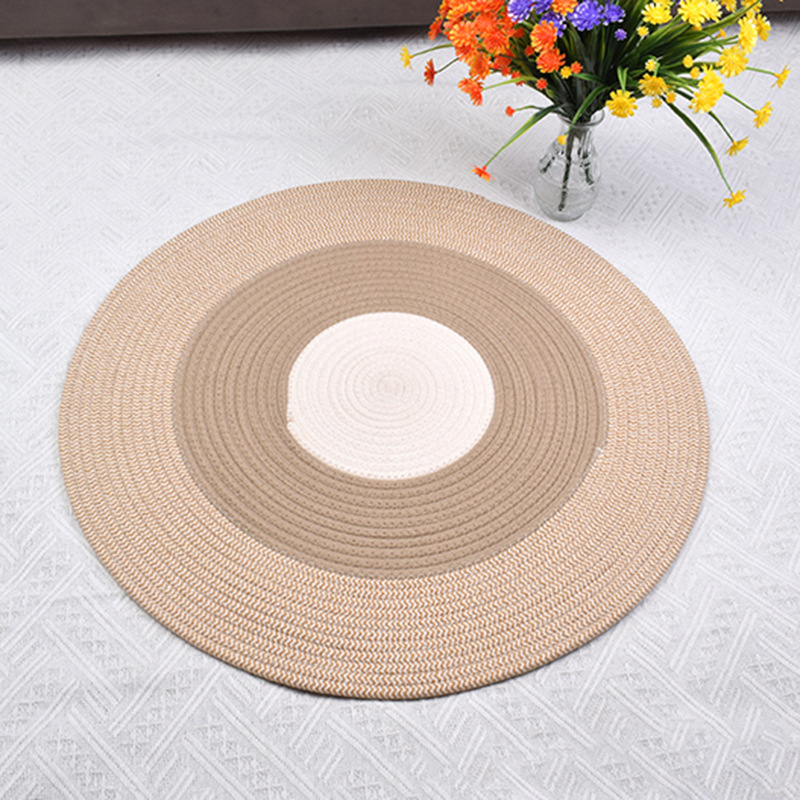 Estera de mesa hogar nórdico tejido hilo de algodón gradiente occidental placemat simple montaña decoración de escritorio tazón estera de aislamiento