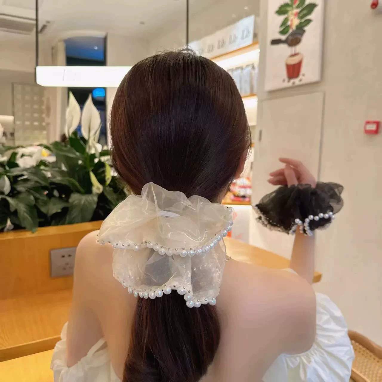 Большая hair аксессуар из жемчуга, волосная резинка, хвост, верхнего класса