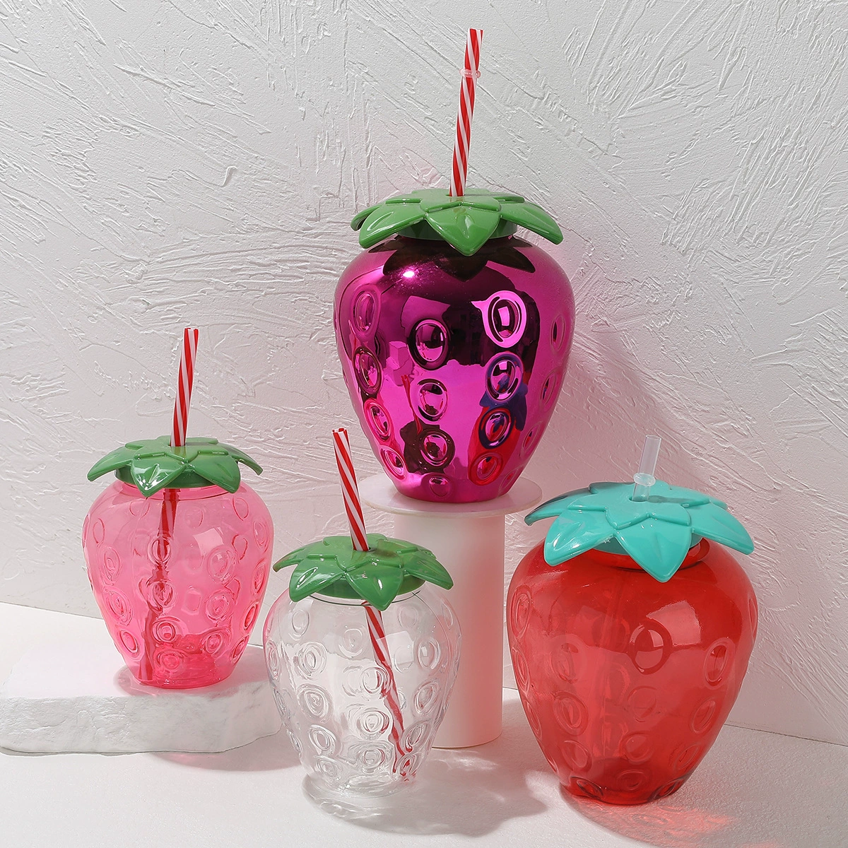 Прямые продажи с фабрики, одноразовый пластиковый стакан с соломинкой, интернет-знаменитость, чашка для молочного чая, сока, чашка для напитков, креативная форма, чашка для клубники