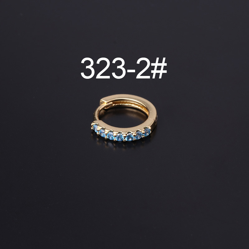 Henson joyería nuevo color medio circonio hebilla del oído estilo coreano popular punción pendientes moda pendientes solo HSPJ323