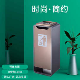 博新酒店商超物业大堂座地垃圾烟头收集桶玫瑰金垃圾桶商用