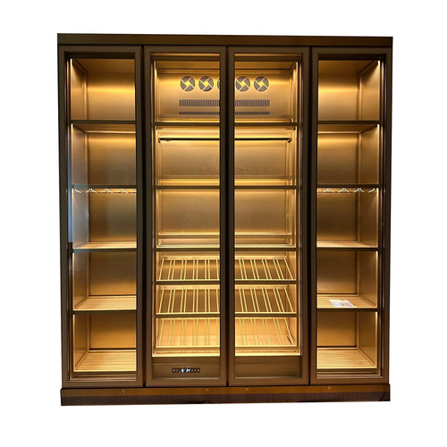 Winery wine cellar metal steel plate display cabinet glass white wine cigar cabinet built-in stainless steel constant temperature and humidity red wine cabinet