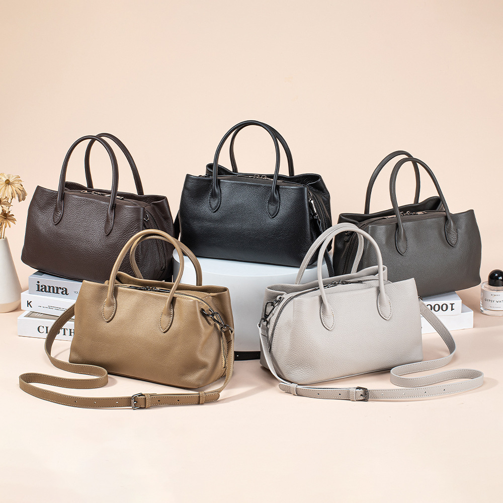 2026 New Genuine Leather Women's Handbag Versatile Large Capacity Top Grain Cowhide Commuter Shoulder And Crossbody Bag