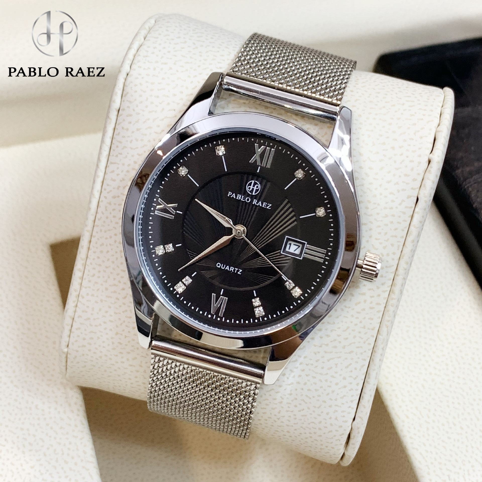 Trendy men's casual quartz watch mesh with stainless steel strap watch waterproof cross-border watch wholesale a generation of hair