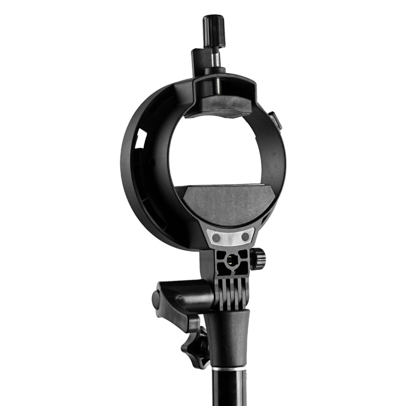 Photographic Equipment S-Type Clamp Bracket Flash Light Stand Handheld Clamp Bowens Mount Extension Soft Light Umbrella Hole S-Bracket