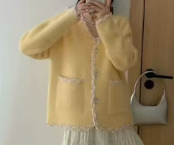 秋冬时尚撞色条纹棒球领拉链开衫毛衣女时尚通勤长袖针织衫外套|undefined