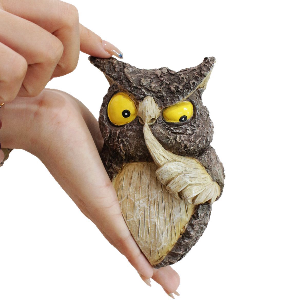  Owl Courtyard Garden Hiding Cat Elf Tree Hug Outdoor Tree Sculpture Decorative Resin Crafts Pendant