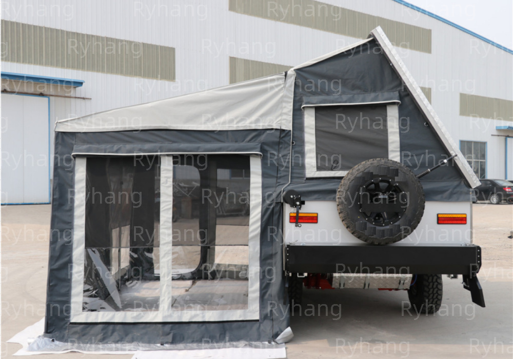 Factory Direct Sales Trailer-Mounted Camping Tent, Rainproof and Sunproof, Thickened Material, Multi-Window Breathable and Spacious Space