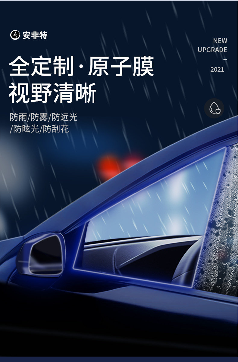 Car Rearview Mirror Anti-Rain Film Waterproof Stickers
