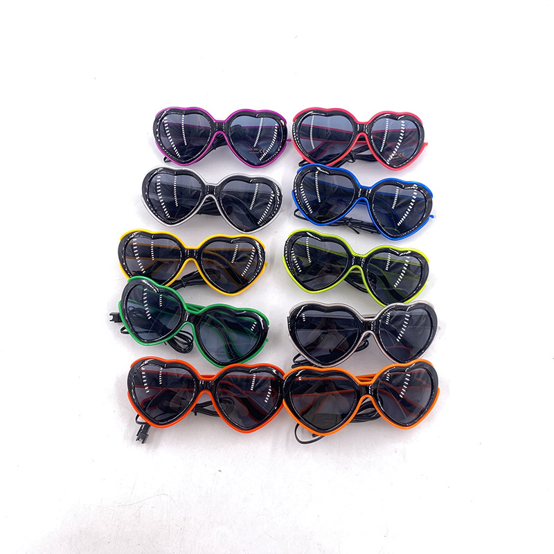 Nuevas gafas luminosas LED con forma de corazón, a la moda, para hombres y mujeres, estilo pareja, para fiestas, bailes, fotos.