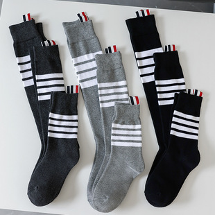 AMUSIVE asymmetric tb four-bar spring and autumn long tube ins academic style knee-high knee-high net red calf socks for women