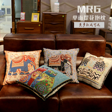 东南亚民族风刺绣抱枕靠垫套刺泰式奶茶店民宿装饰靠垫套45*4韶意