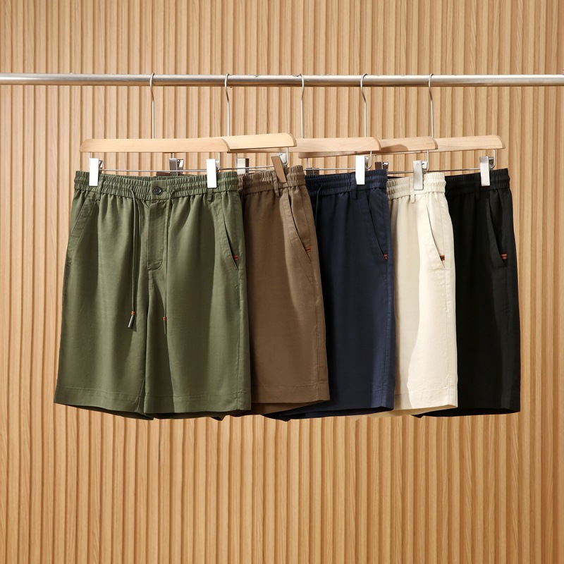 Gift Bag! Italian Old Money Style Imported Tencel Linen Cold Breathable Summer Men's Shorts