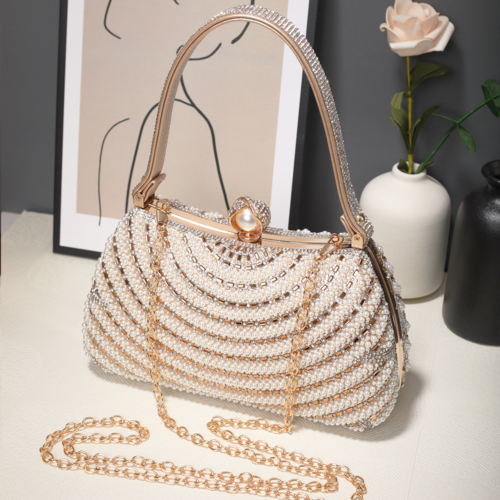 Vintage Perlenbesetzte Diamant Abendtasche Für Elegante Damen_voghion.com