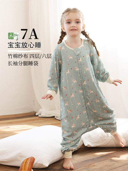 Gauze autumn antibacterial sleeping bag for baby all-season