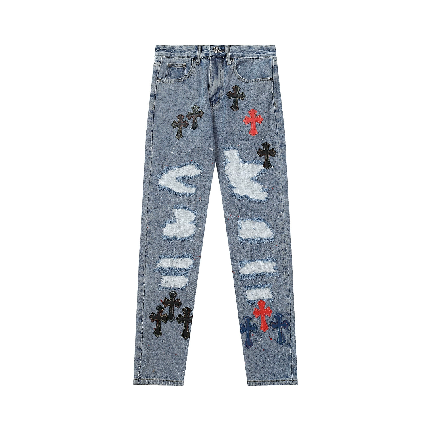 Джинсы из денима для любимой, с вышивкой, oversize, оптовая продажа
