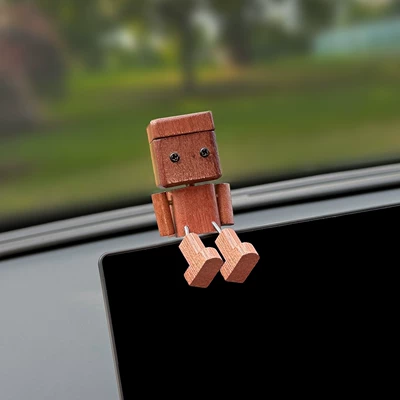 women with shaking legs, Car ornaments - rocking-leg-wooden-figurine-brown