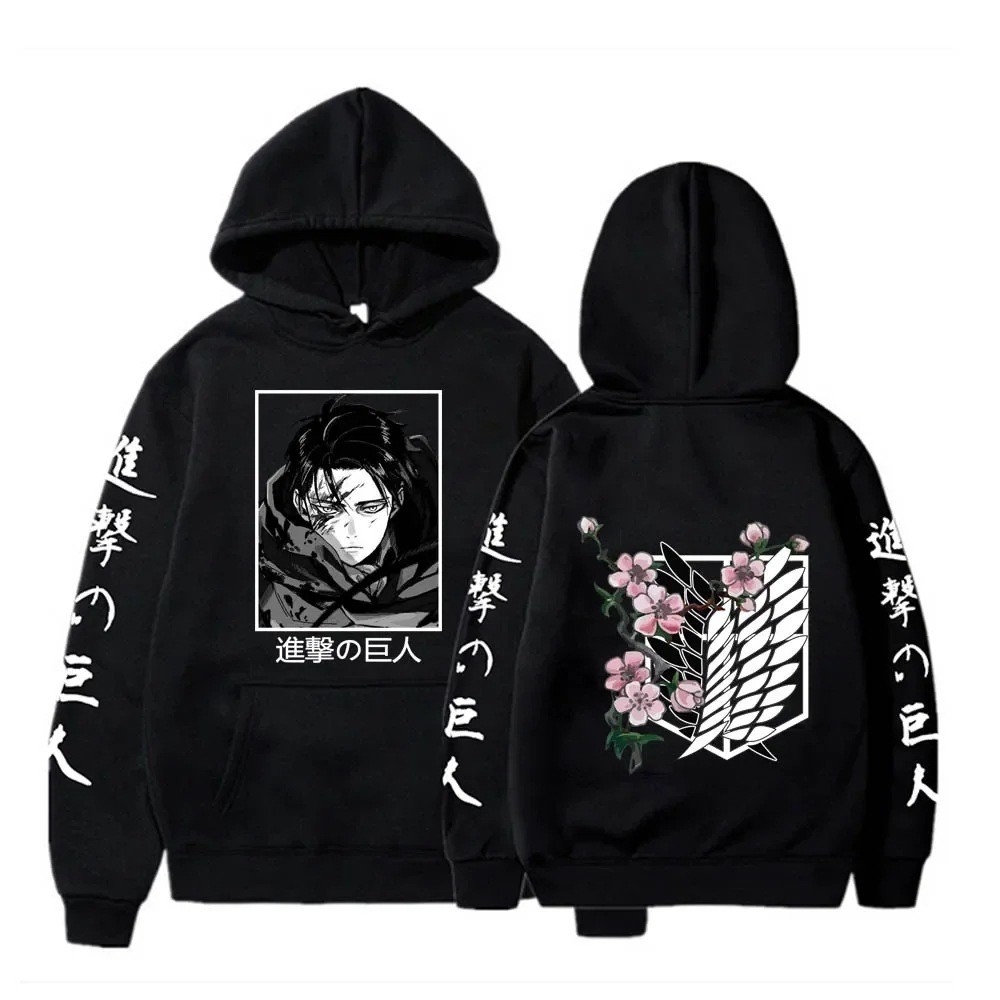Popular Anime Attack on Titan Plus Size Hoodie Levi Graphic Hooded…