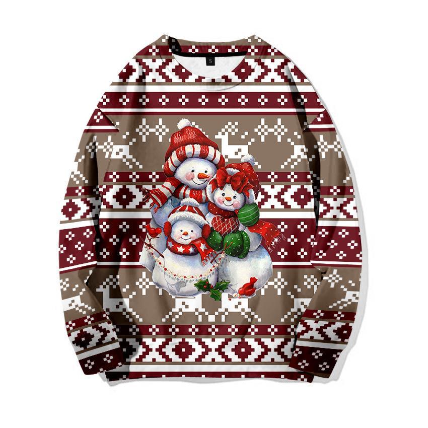 New 3d Printed Little Deer Sweater Loose Pullover Sweatshirt Christmas_voghion.com