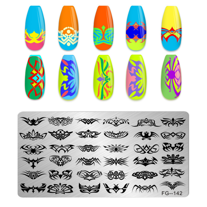 Japanese Manufacturers Supply Stainless Steel Nail Art Stamping Plates with Snake Pattern, Star and Moon Halloween Transfer Templates and Stamp Accessories Japanese Manufacturers Supply Stainless Steel Nail Art Stamping Plates with Snake Pattern, Star and Moon Halloween Transfer Templates and Stamp Accessories