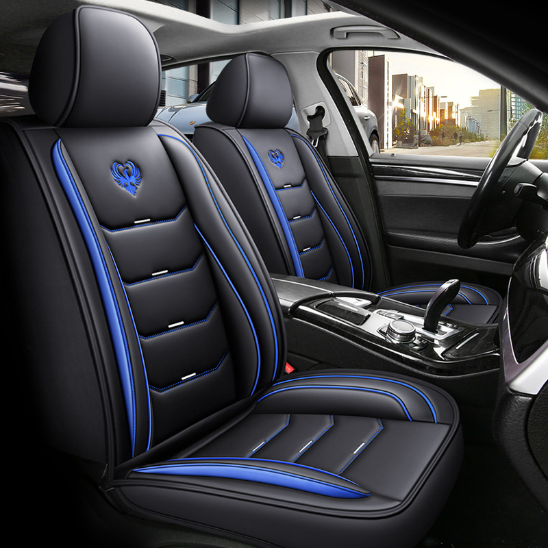 Seat cushion, seat cover — Universal Full Surround Leather - black-blue-standard-leather