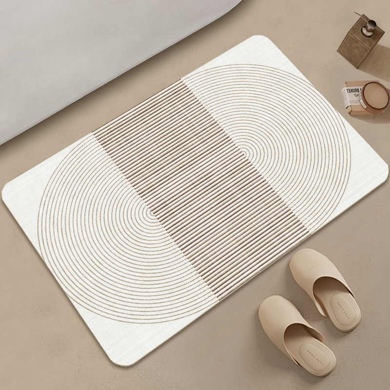 Antislip toiletmat van diatomeeënaarde in Scandinavische stijl, eenvoudige look, waterabsorberend en sneldrogend._voghion.com