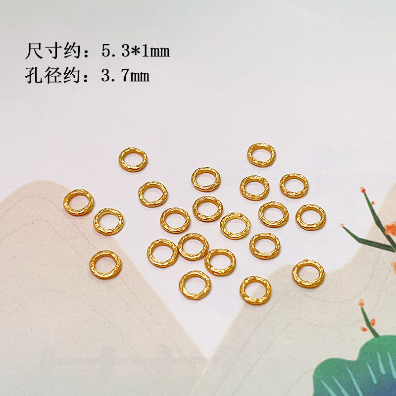 S925 Silver Gold Plated Straight Tube Snowflake Spacer Disc Coin Bead Flash Bead Bracelet Necklace Wen Play Beaded Accessories