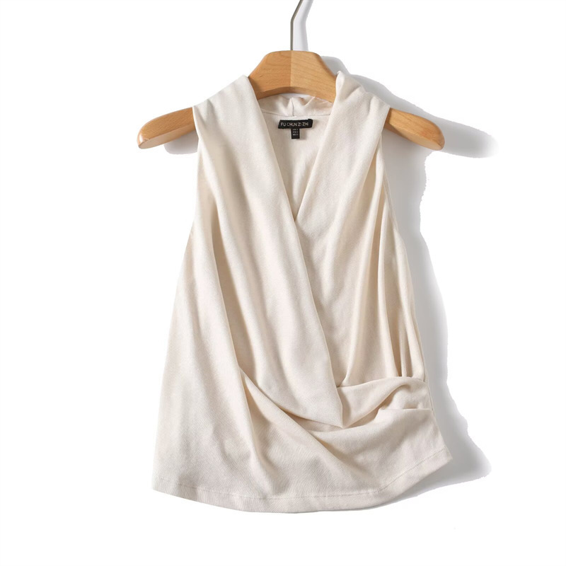 M Style 2026 Summer New Women's Fashion Casual Style Draped Detail Cross-Over Top 06862922318 M Style 2026 Summer New Women's Fashion Casual Style Draped Detail Cross-Over Top 06862922318