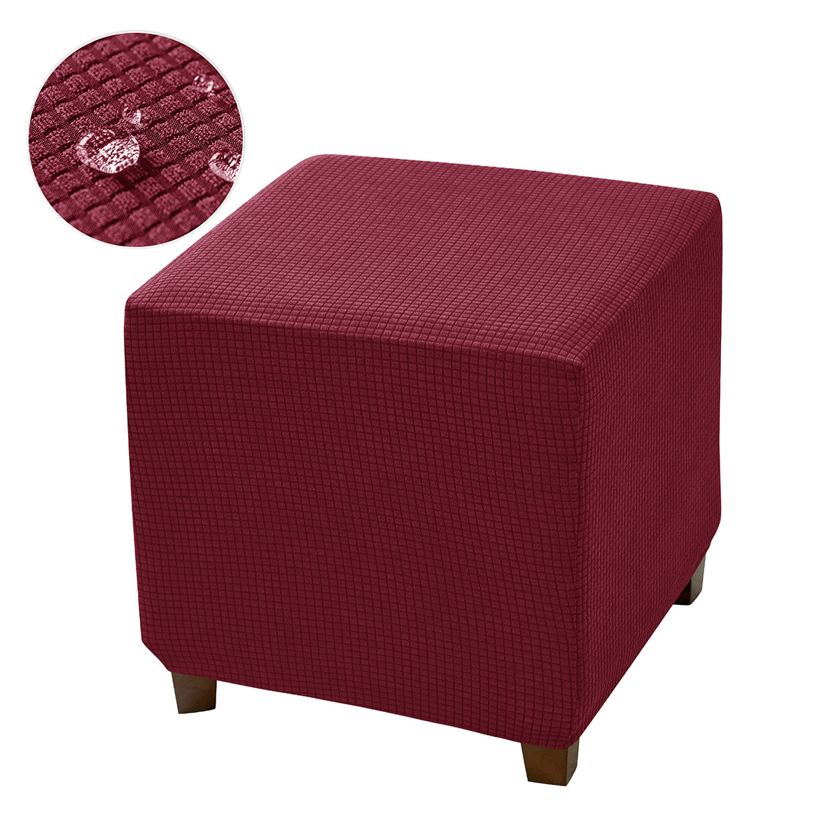 Elástico transfronterizo impermeable Waffle Corn Velvet Cuadrado reposapiés cubierta de polvo cubierta de pedal