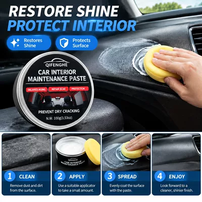 Car wax leather and plastic dashboard wax