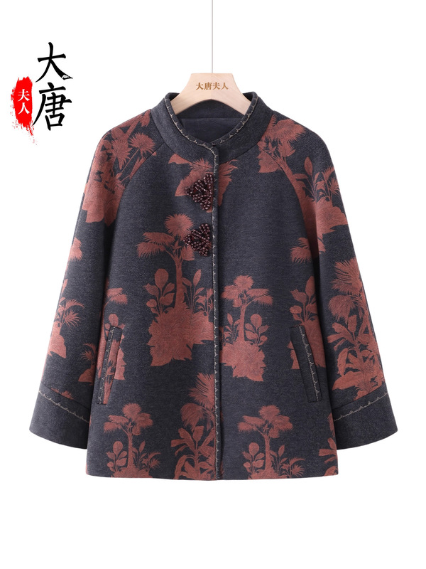 中老年人秋外套女奶奶衣服2025新款长袖衬衫妈妈宽松圆领休闲套装|undefined