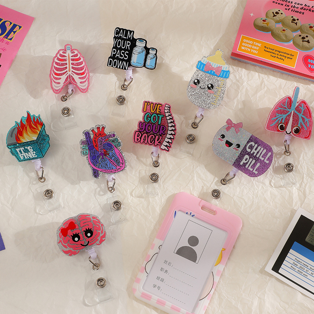 20g Weight Name Tag Buckle Stationery Type 1 Piece Quantity School Occasion Acrylic Material Cartoon Pattern Cute Style 1 Piece Cute Cartoon Arylic Name Tag Buckle 无