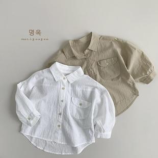 Soft, Simple and Versatile Children's Spring and Summer Thin Shirts for Men and Women, Baby Outer Wear Sun Protection Clothing, Air-Conditioned Cardigans for Summer
