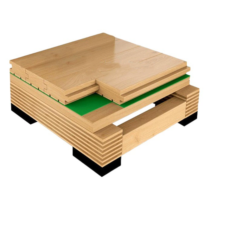 Спортивный деревянный пол, массивный пол из клена и березы, для крытых баскетбольных залов, бадминтонных залов, танцевальных студий, нескользящий деревянный пол