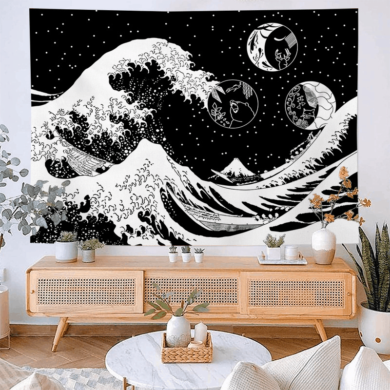 Sky hanging cloth decoration canvas wall cloth background cloth New Year Bohemian wall hanging bedroom background cloth_voghion.com