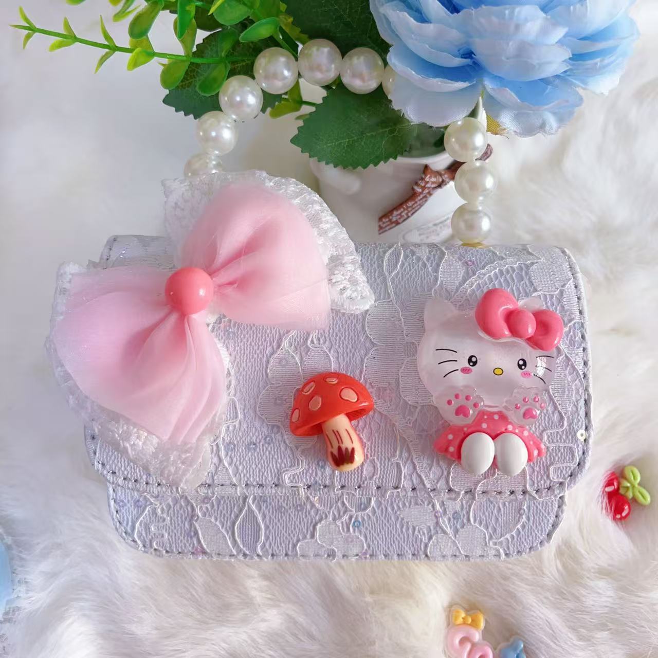 Bagos de hombro para niños primavera y verano frescos bolsos de perlas para niñas Aisha pequeña princesa bolsos de mochila de estilo extranjero